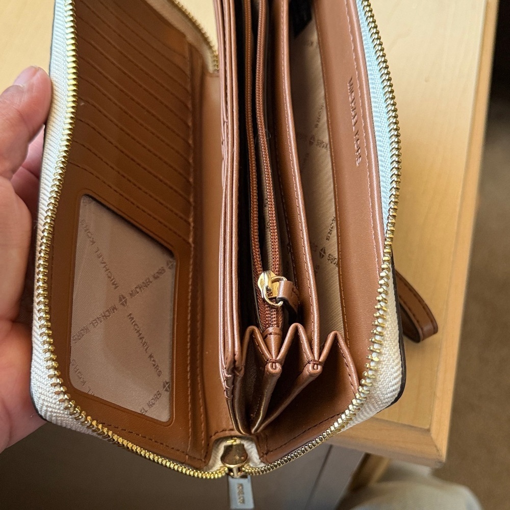 Michael Kors Light Beige Patterned Wristlet - Picture 3 of 4